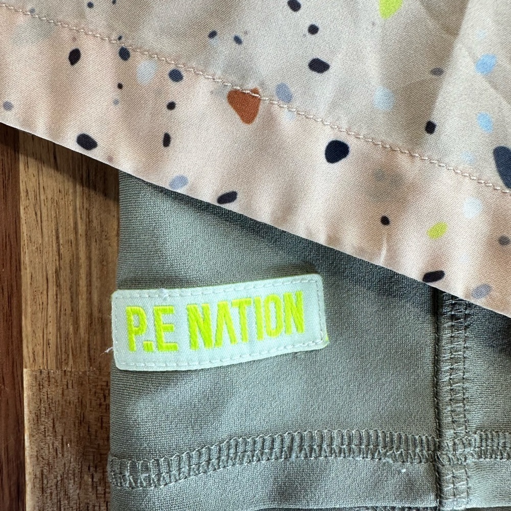 P.E Nation Speckled Athletic Shorts with Neon Trim - Picture 8 of 9